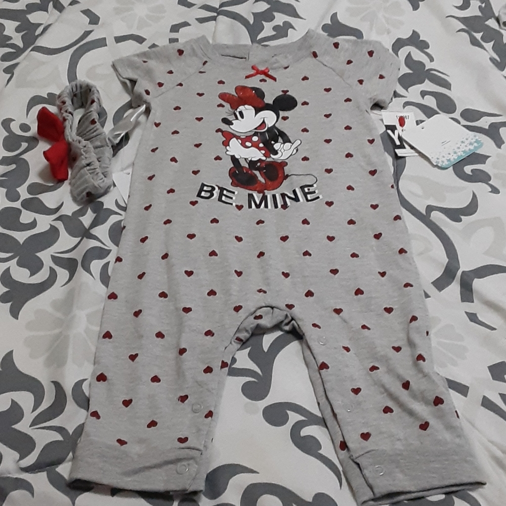 Disney Onesie Baby  Romper with a Headband